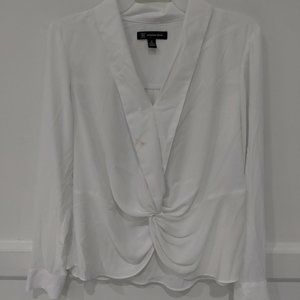 SOILED INC International Concept Women's Ruched Blouse White Size XS $70 A432